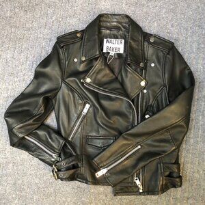WALTER BAKER Lamb Leather Motorcycle Jacket - Medium